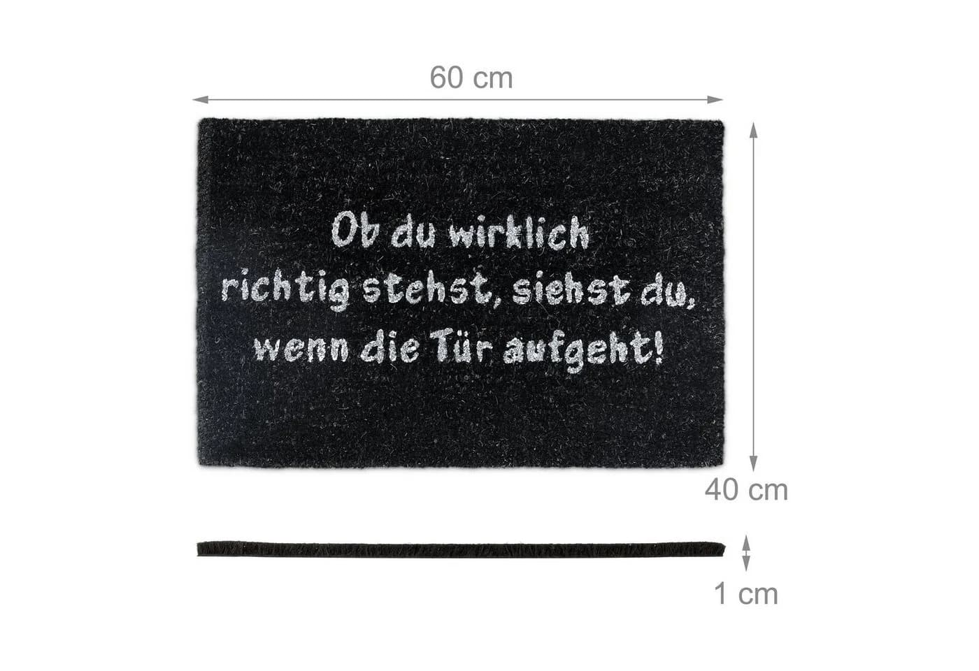 relaxdays Fußmatte Kokos Schwarz-Weiß Spruch - Bild 3