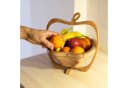 relaxdays Obstschale Faltkorb Apfel aus Bambus Braune Dekoschale Bild 1