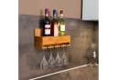 relaxdays Weinregal mit Glashalter Bambus Braun Bild 1