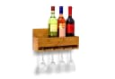 relaxdays Weinregal mit Glashalter Bambus Braun Bild 2