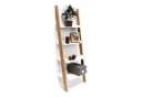 relaxdays Leiterregal BAMBOO 4-stufig Weiß/Braun Bambus MDF Bild 2