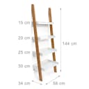 relaxdays Leiterregal BAMBOO 4-stufig Weiß/Braun Bambus MDF Bild 3