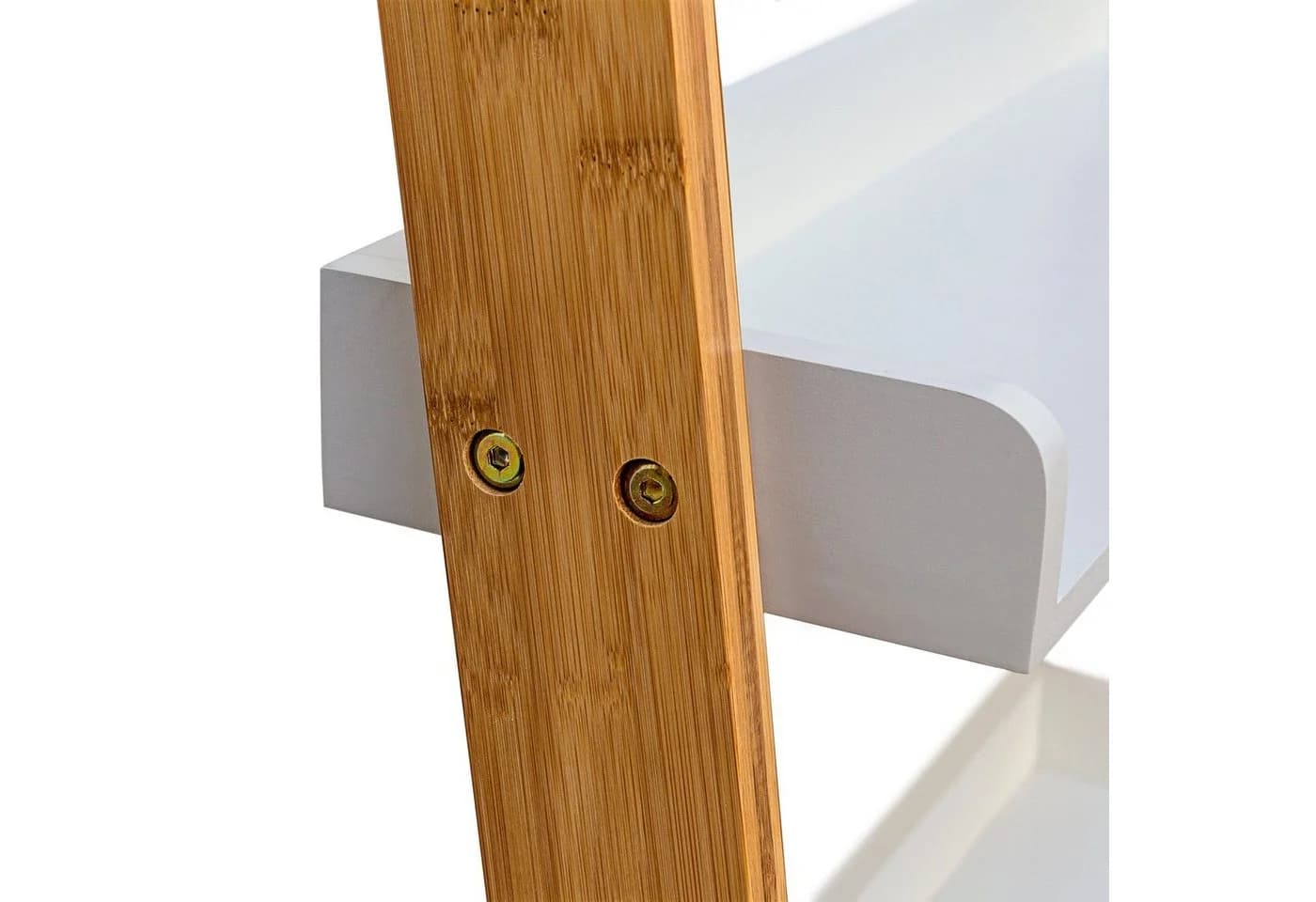 relaxdays Leiterregal BAMBOO 4-stufig Weiß/Braun Bambus MDF - Bild 5
