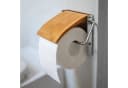 relaxdays Toilettenpapierhalter Bambus & Edelstahl Wandhalter Bild 1