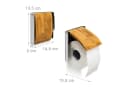 relaxdays Toilettenpapierhalter Bambus & Edelstahl Wandhalter Bild 3