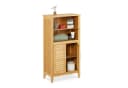 relaxdays Midischrank LAMELL Bambus Badezimmerschrank mit Lamellen-Türen Bild 2