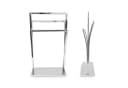 relaxdays Handtuchständer Edelstahl 3 Stange Silber Modern Bild 4