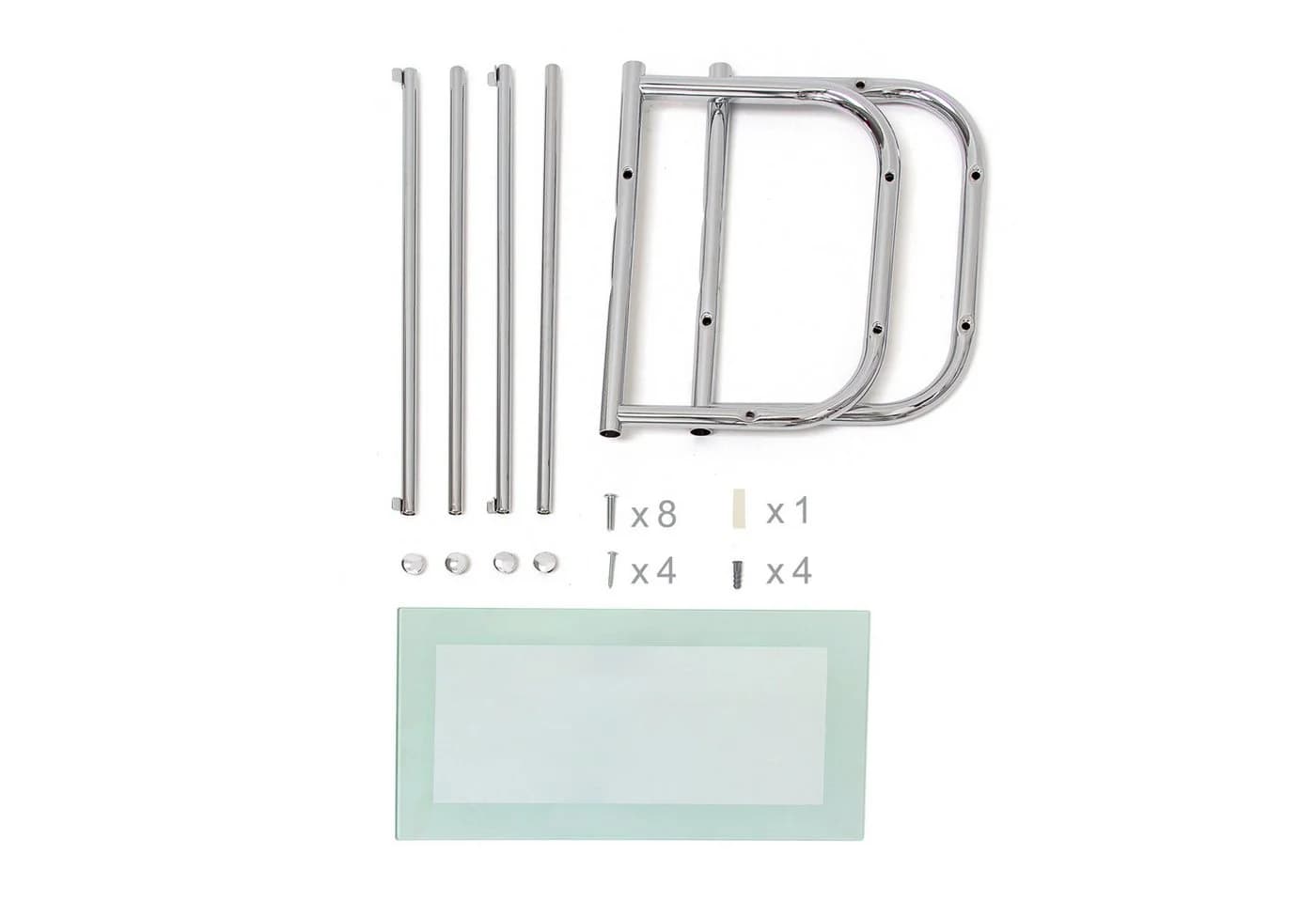 relaxdays Wandregal Edelstahl mit Glasablage und 2 Handtuchstangen - Bild 5