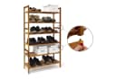 relaxdays Schuhregal Walnuss stapelbar Landhaus Bild 3