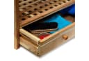 relaxdays Schuhregal Walnuss mit Schublade Landhaus Stil Bild 3