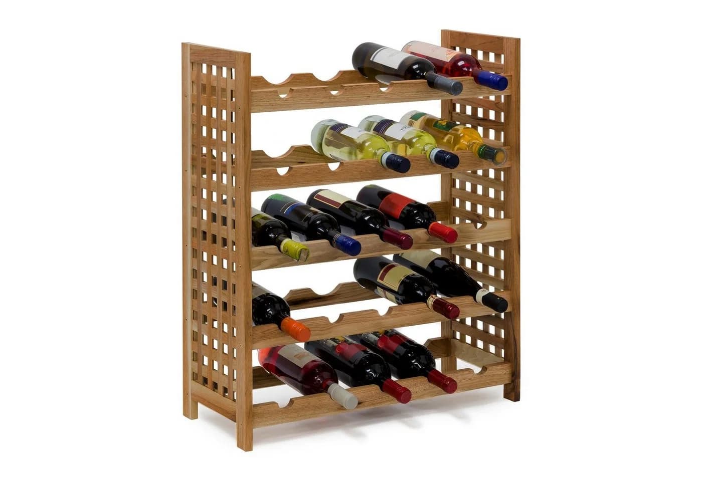 relaxdays Weinregal Walnuss für 25 Flasche Rustikales Holzregal - Bild 2
