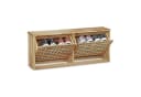 relaxdays Schuhkipper Walnuss - Massivholz Kipp-Schuhregal Bild 2