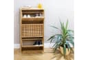 relaxdays Schuhkipper hoch Walnuss - Kipp-Schuhregal aus Holz Bild 1