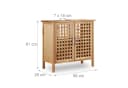 relaxdays Waschbeckenunterschrank Walnuss Massivholz mit Gitteroptik Bild 3