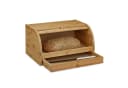 relaxdays Brotkasten mit Schublade und Rolldeckel Bambus Bild 2