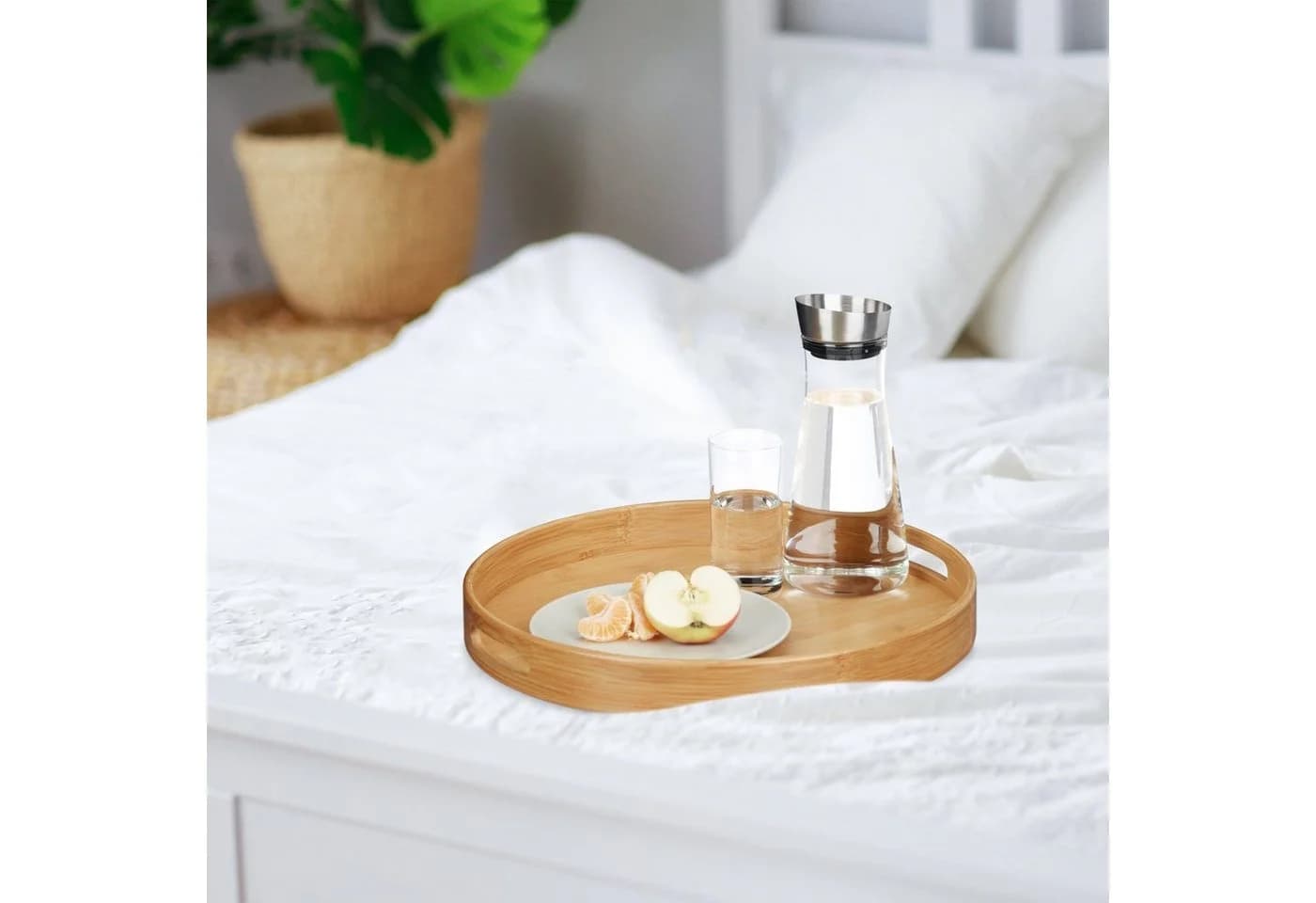 RELAXDAYS Bambus Serviertablett Rund Braun - Bild 5