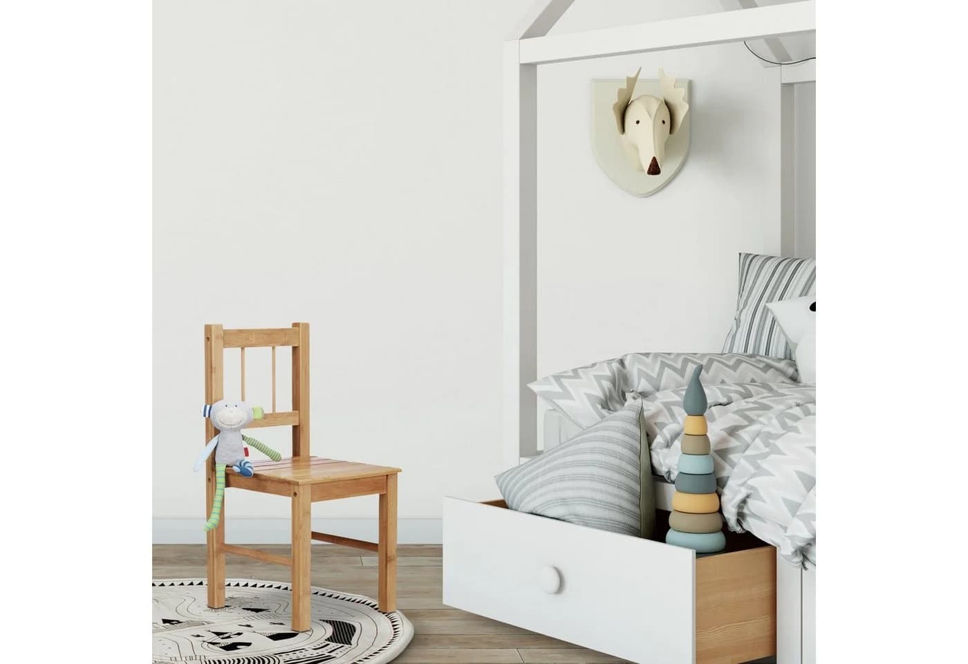 relaxdays Deko Stuhl Bambus Kinderstuhl Natur