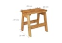 relaxdays Kinderhocker Fußbank RUSTICO Bambus Natur Bild 1