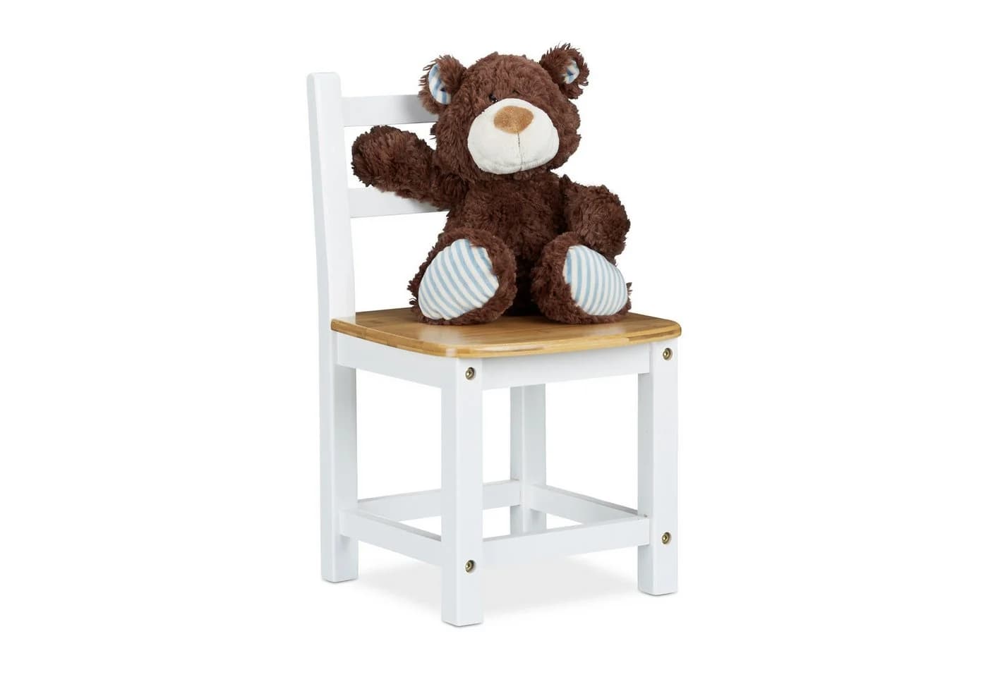 relaxdays Kinderstuhl RUSTICO Weiß Bambus Landhausstil - Bild 2