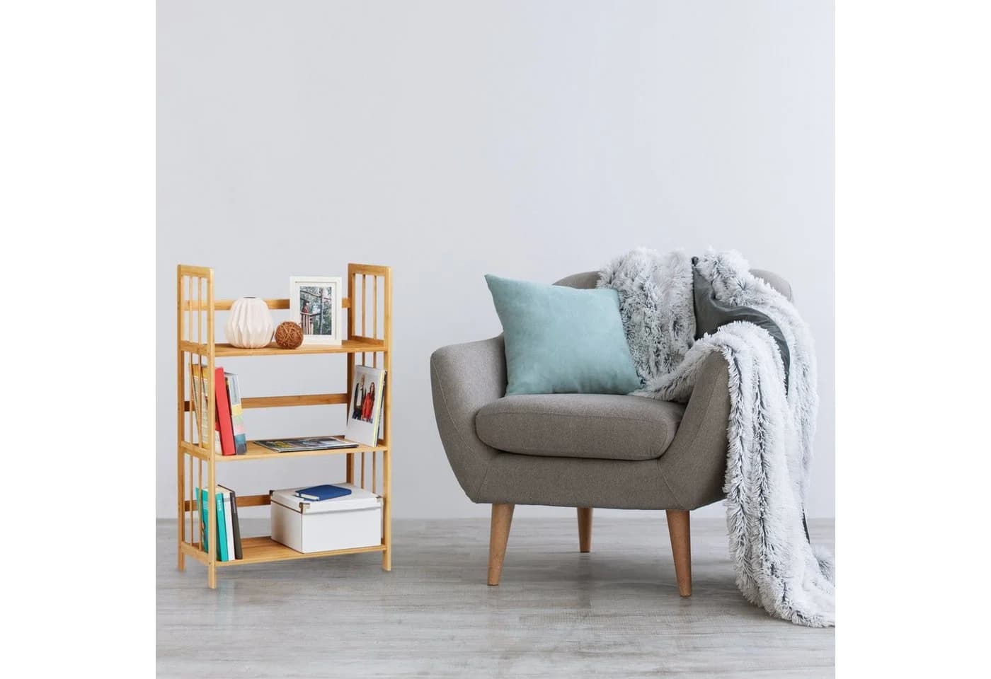 RELAXDAYS Standregal Bambus 3 Ablagen Landhausstil
