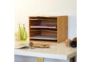 relaxdays Briefablage Bambus 5 Fächer Braun Bild 1