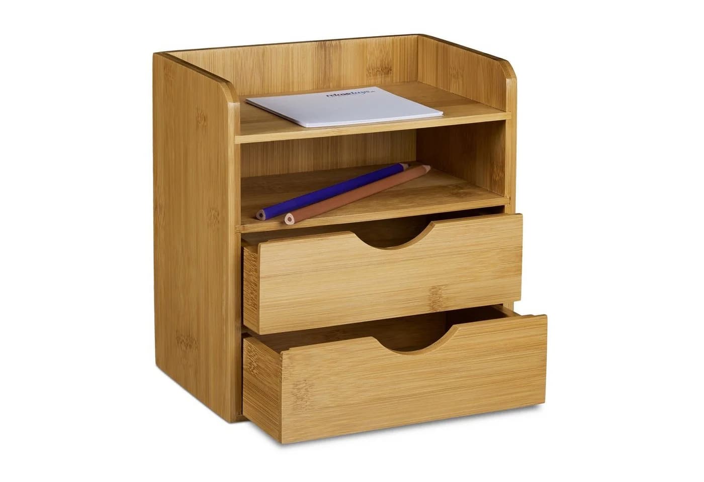 relaxdays Schreibtisch-Organizer Bambus mit 3 Schubladen - Bild 2