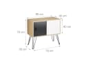 relaxdays Sideboard Retro Schwarz/Weiß/Natur MDF Furnier Bild 3