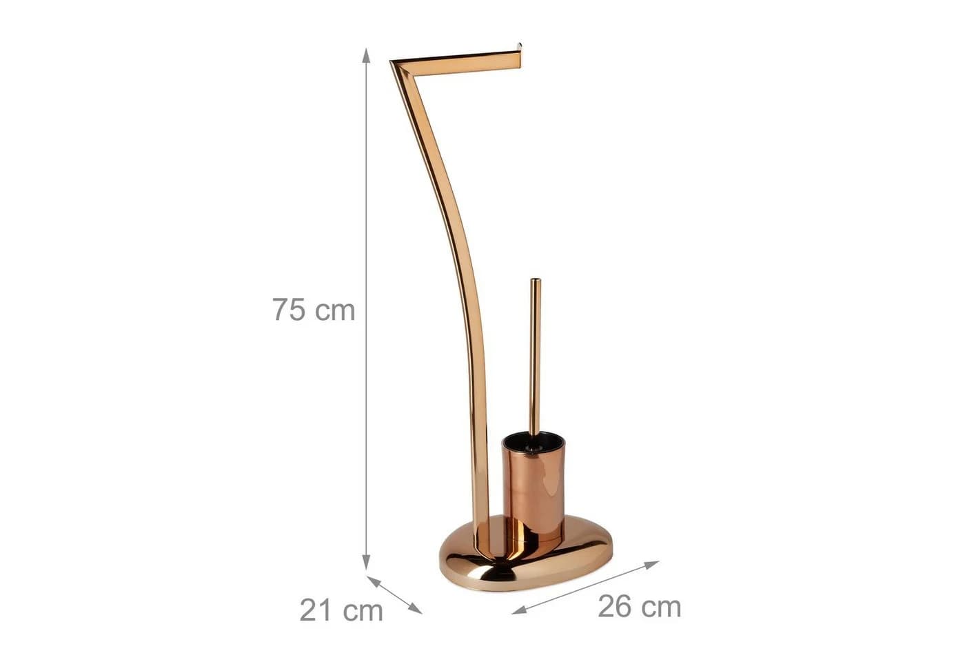 relaxdays Toilettenpapierhalter Stand WIMEDO WC Garnitur Kupfer - Bild 4