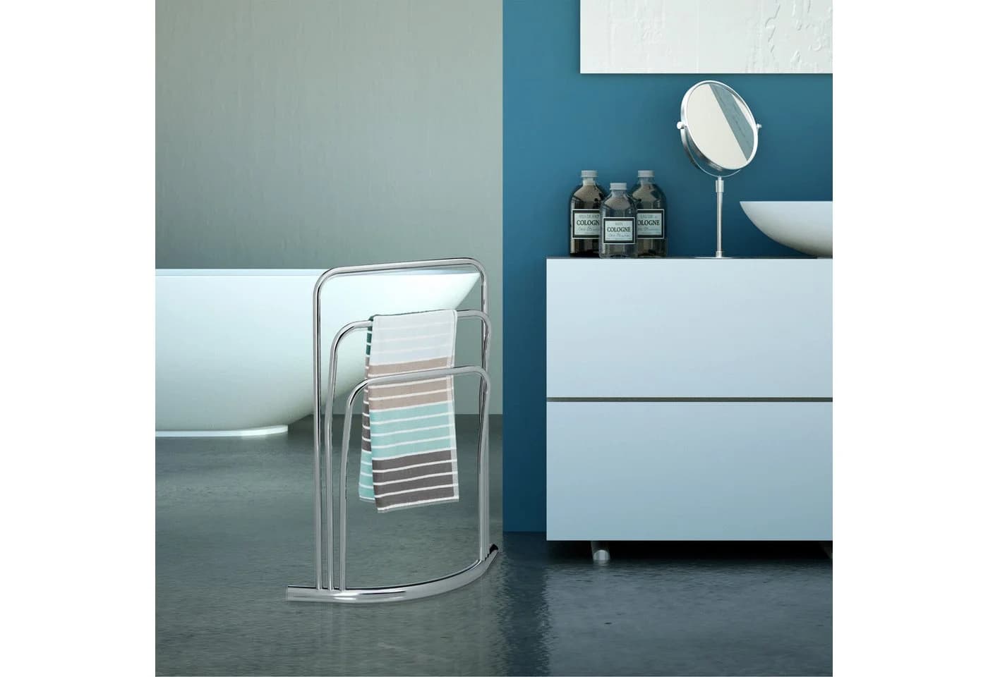 relaxdays Handtuchständer CURVY Edelstahl-Optik Modern - Bild 3