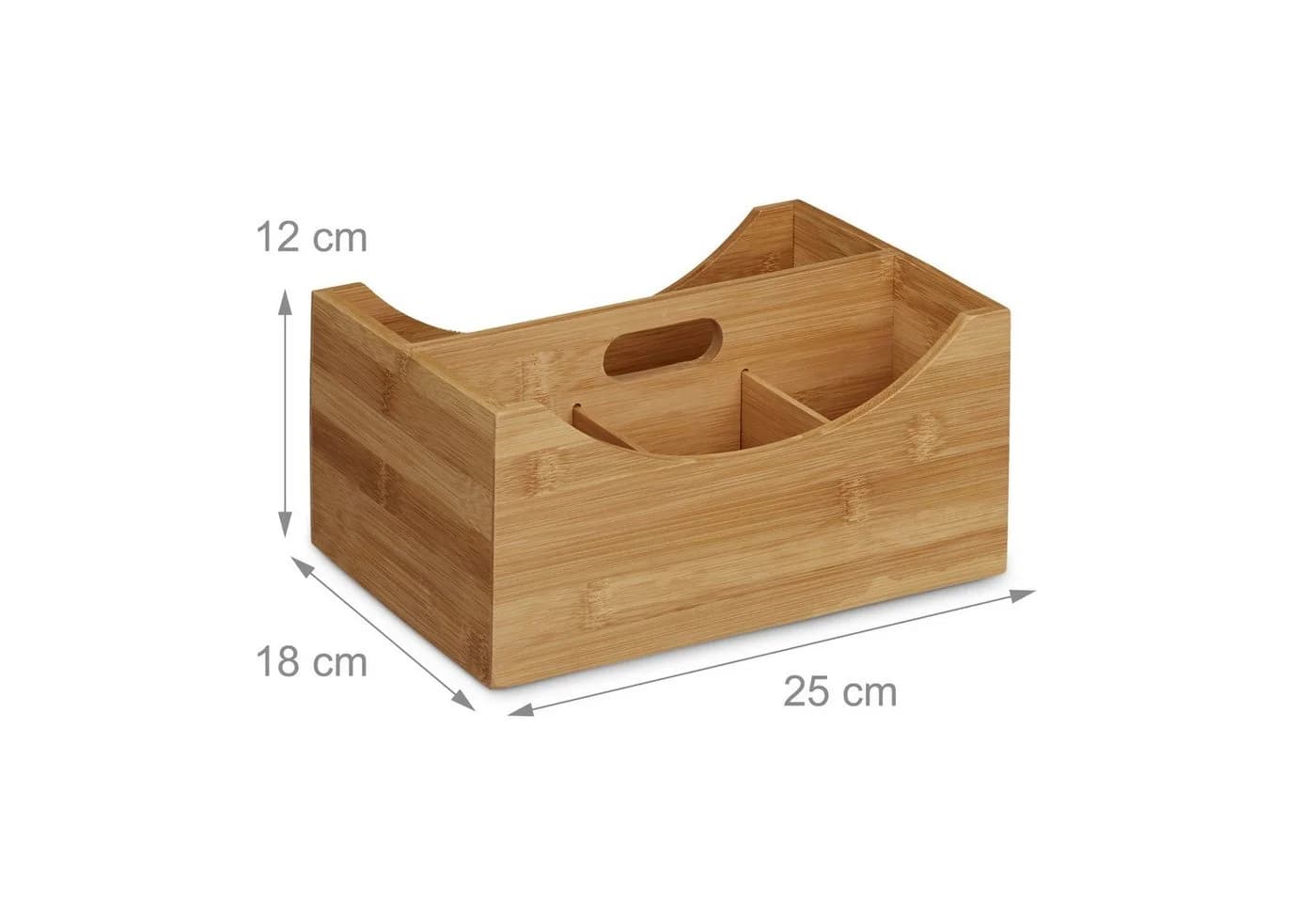 relaxdays Schreibtischorganizer Bambus mit Griff