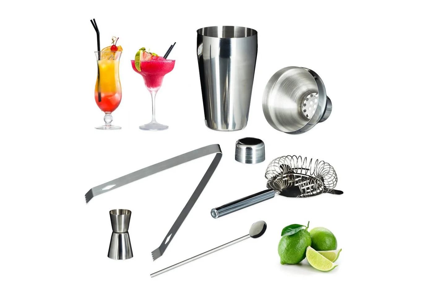 relaxdays Cocktail Shaker Set 5-tlg. Edelstahl Silber - Bild 2