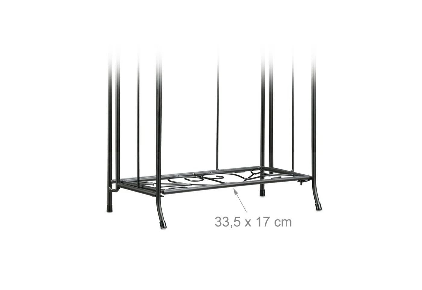 relaxdays Blumenständer Metall 2 Ablagen Schwarz Klappbar - Bild 5
