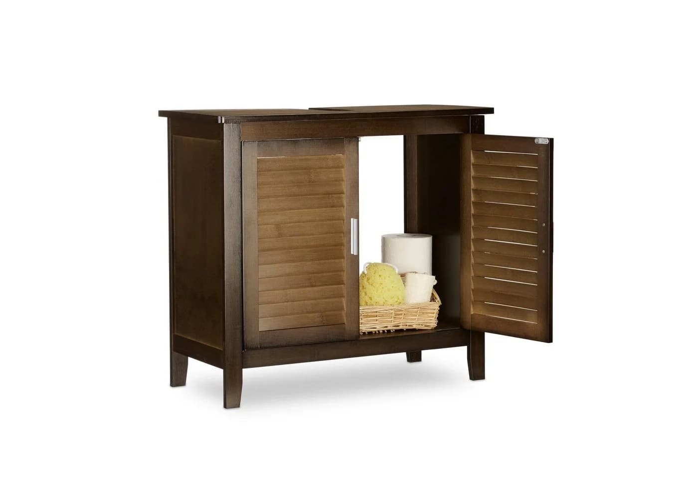 relaxdays Waschbeckenunterschrank braun LAMELL Bambus - Bild 2