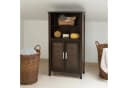 relaxdays Badregal Badezimmerschrank dunkelbraun LAMELL Bambus Bild 1