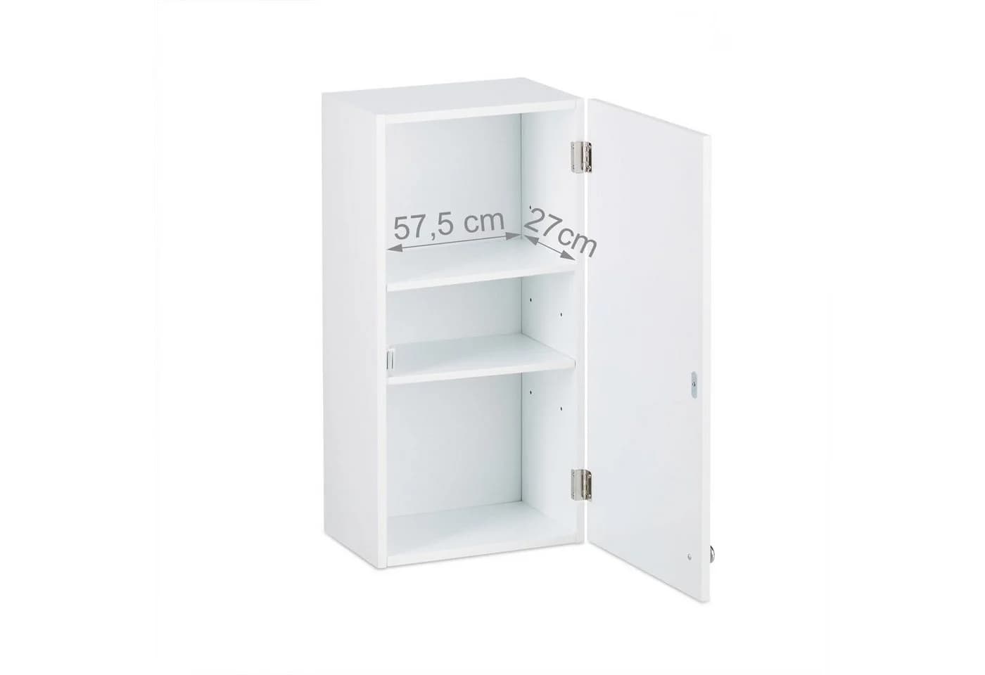 relaxdays Badregal Badezimmerschrank hängend Weiß MDF - Bild 5