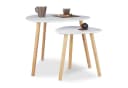relaxdays Satztisch 2er Set Weiß/Natur Triangelform Holz Bild 2