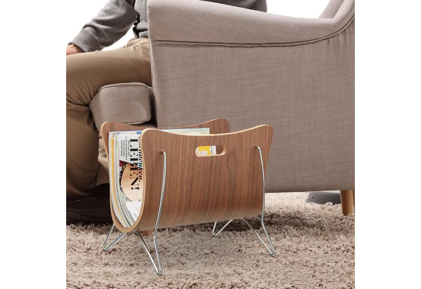 relaxdays Zeitungsständer Holz Braun - Bild 5