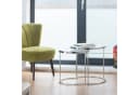 relaxdays Satztisch-Set 2-tlg. Rund Milchglas Chrom-Look Bild 1