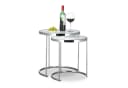 relaxdays Satztisch-Set 2-tlg. Rund Milchglas Chrom-Look Bild 2