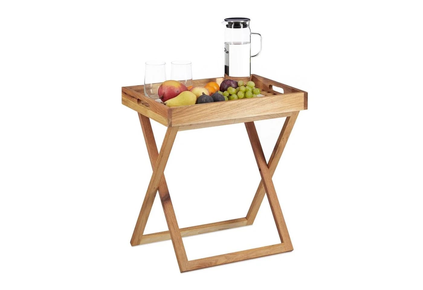 relaxdays Tabletttisch klappbar Walnuss Holz - Bild 2
