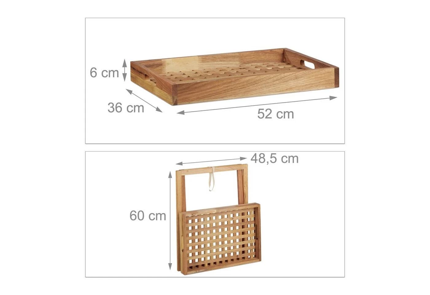 relaxdays Tabletttisch klappbar Walnuss Holz - Bild 5