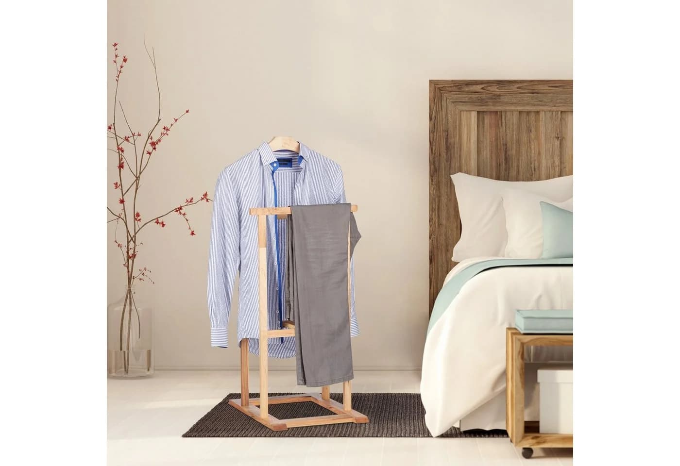 relaxdays Herrendiener Holz freistehend Walnuss