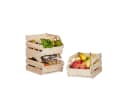 relaxdays Stapelkisten aus Holz 3er Set Natur Bild 2
