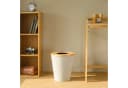 relaxdays Papierkorb Bambus rund mit magnetischem Deckel Bild 1
