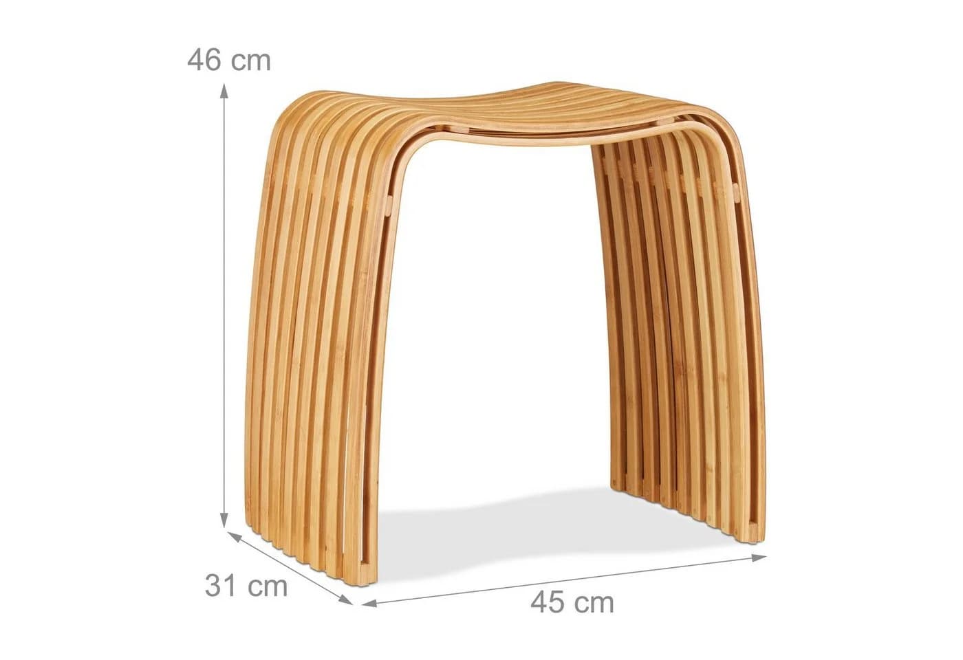 relaxdays Sitzhocker Bambus Design Skandinavisch Garderoben Hocker - Bild 3