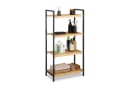 relaxdays Standregal Bambus Stahl 4 Ablagen Schwarz Bild 2