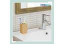 relaxdays Zahnputzbecher 2x Bambus Braun Hygienisch PU-beschichtet Bild 1