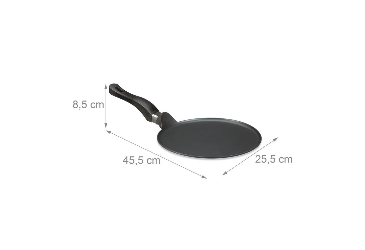 relaxdays Crêpespfanne Aluguss 25 cm Schwarz Antihaftbeschichtung - Bild 4