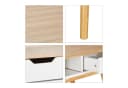 relaxdays Schreibtisch 2 Schubladen Weiß-Braun Kiefernholz Skandinavisch Bild 4
