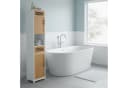 relaxdays Badschrank hoch Landhausstil Bambus Weiß/Braun Bild 5